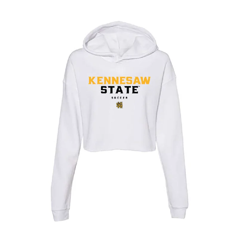 Kennesaw - NCAA Women's Soccer : Angelina Noorbehesht - Women's Crop Fleece Hoodie Hoodie with Slit Hem Functional Movement Kennesaw - NCAA Women's Soccer : Angelina Noorbehesht - Women's Crop Fleece Hoodie Hoodie with Slit Hem Functional Movement