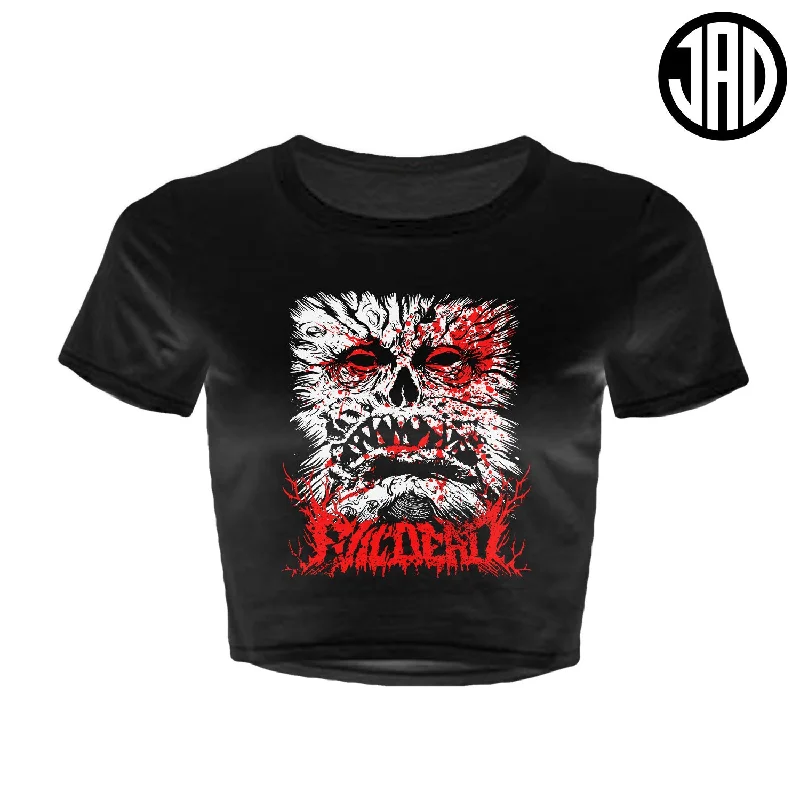BOTD Metal - Women's Crop Top Embroidered Appliqued Beaded
