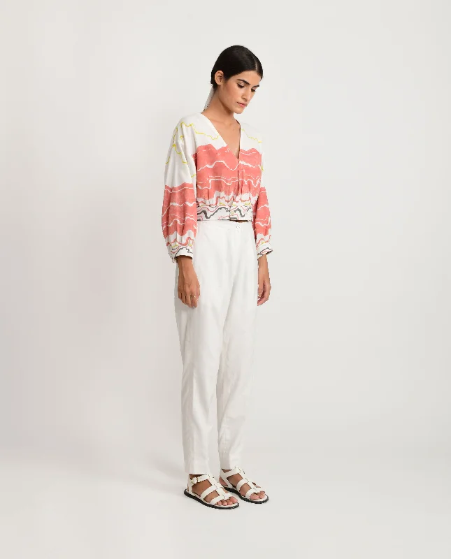 SALMON FLOW CROP TOP Thin Crop Top Open Front Quick Dry