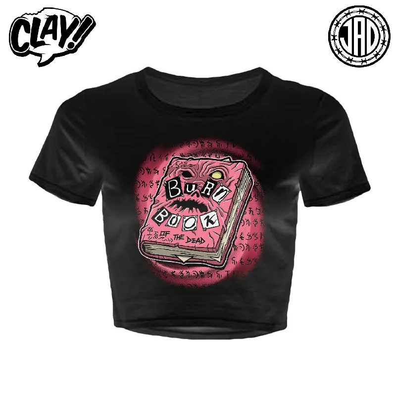 Burn Book Of The Dead - Women's Crop Top Collared Crew Neck Turtle Neck