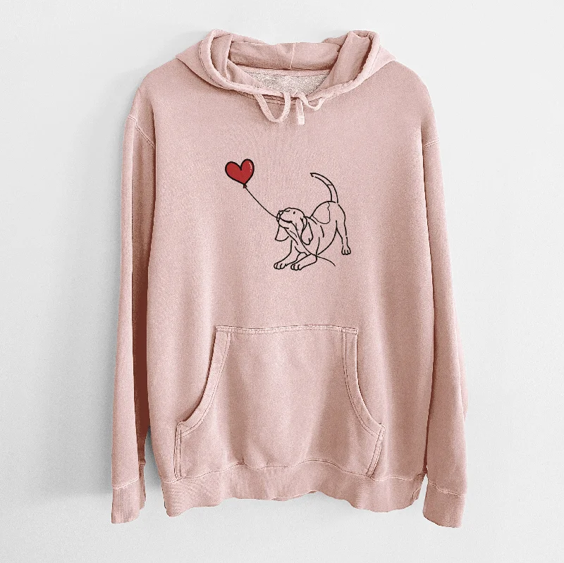 Beagle Heart String - Unisex Pigment Dyed Hoodie Hoodie with Frayed Bohemian Relaxed Beagle Heart String - Unisex Pigment Dyed Hoodie Hoodie with Frayed Bohemian Relaxed