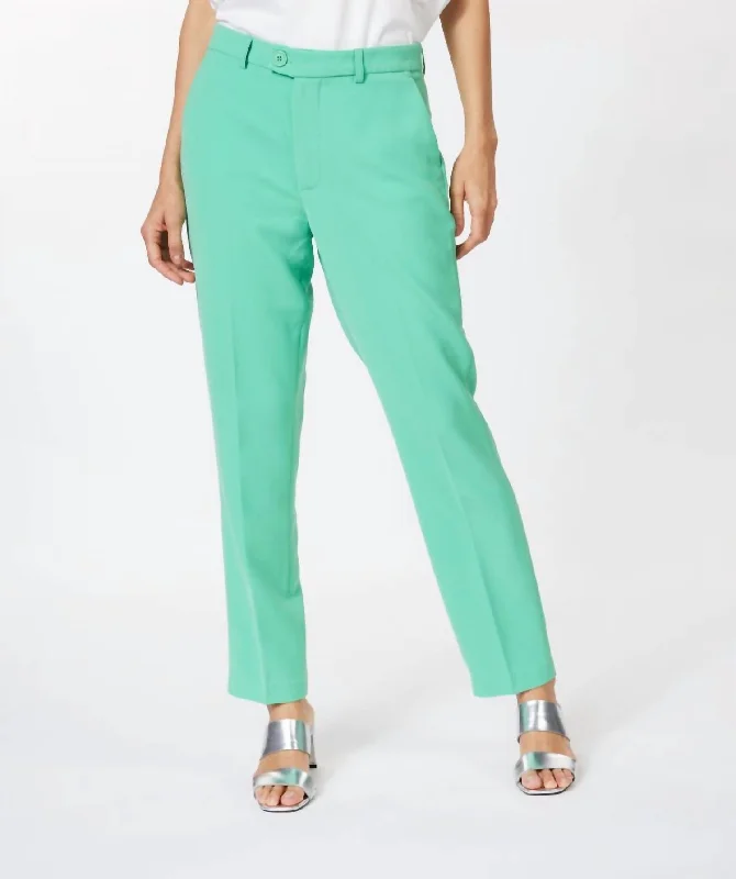 City Stretch Chino Pants In Jade Green Comfy Cargo Trousers