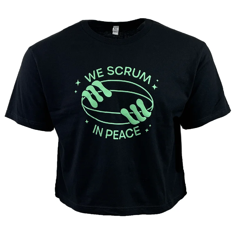 Women's Modish Rugger Limited Edition "We Scrum in Peace" Crop Top Tee Collared Crew Neck Turtle Neck Women's Modish Rugger Limited Edition "We Scrum in Peace" Crop Top Tee Collared Crew Neck Turtle Neck
