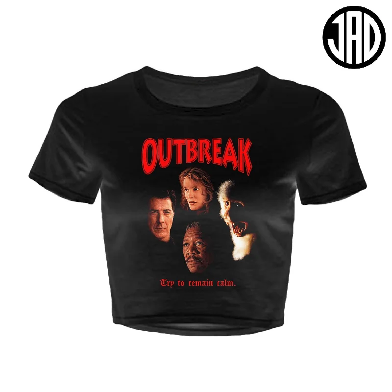 Outbreak Deathrow - Women's Crop Top Solid Color Striped Floral