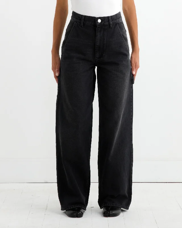 Solene Pant in Faded Black Slim Fit Casual Pants