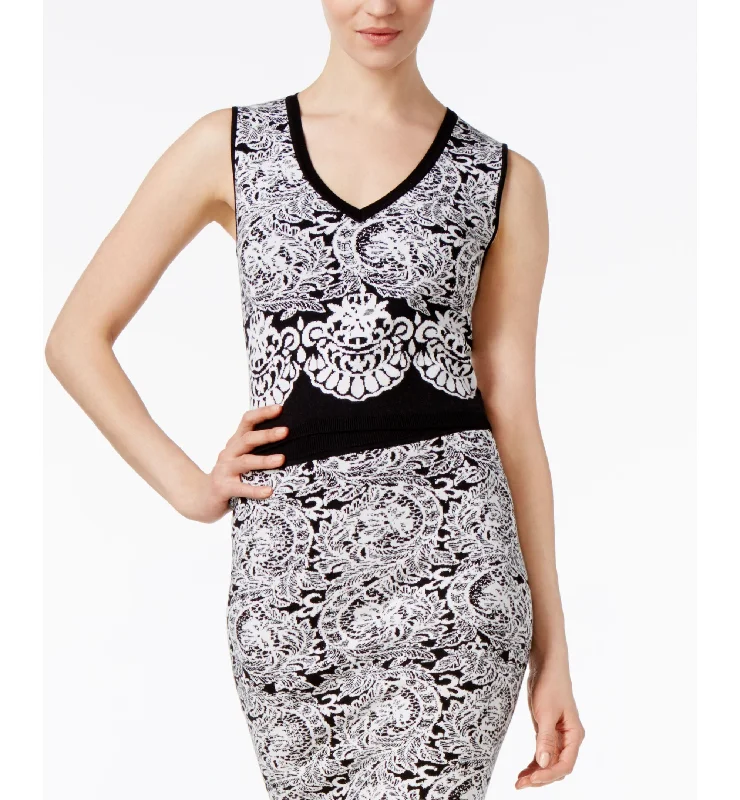 Rachel Rachel Roy Jacquard Crop Top Graphic Embroidered Appliqued