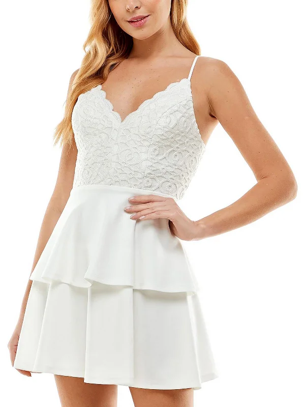 Juniors Womens Knit Glitter Cocktail and Party Dress Tunics Fashionable trendy