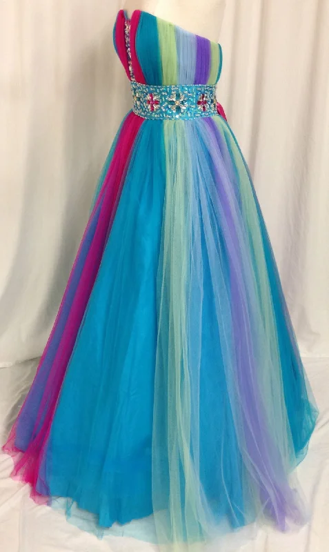 Rainbow Sweetheart Tulle Ball Gown Prom Dress with Beadings Colorful Floor Length Lace-Up Evening Dresses Rainbow Sweetheart Tulle Ball Gown Prom Dress with Beadings Colorful Floor Length Lace-Up Evening Dresses
