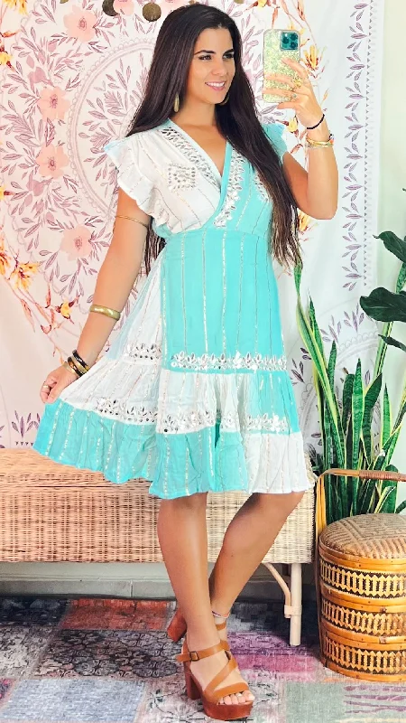 Laila Dress- SD- Turquoise Tunics Sophisticated sleek