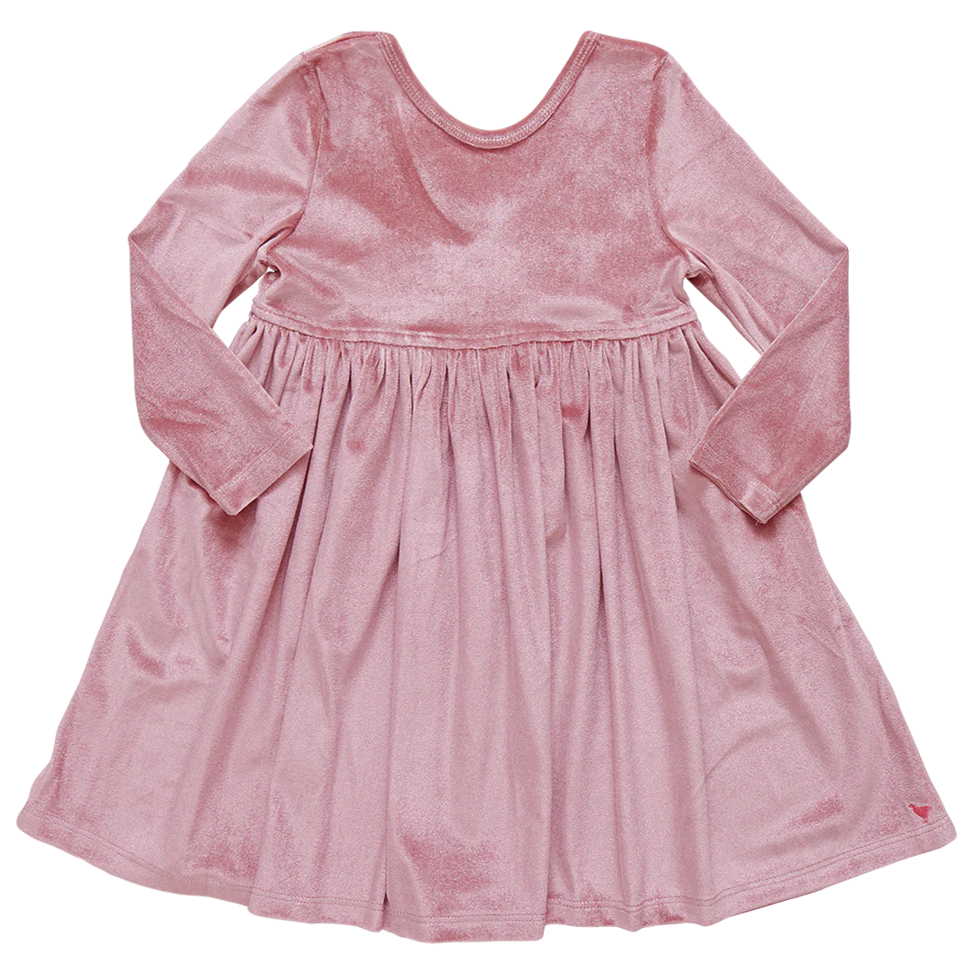 Girls Velour Steph Dress | Mauve