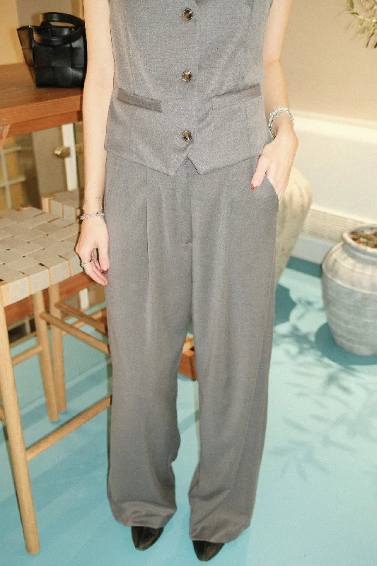 Nadia Pants - Mørke grå Slim Fit Casual Pants