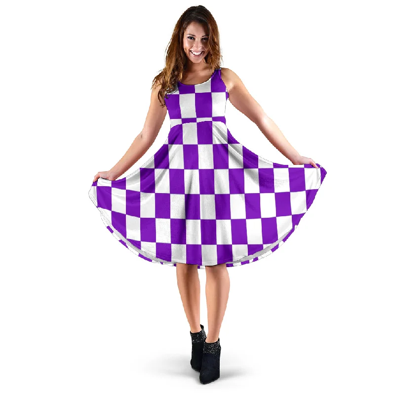 Racing Checkered Flag Dress Purple