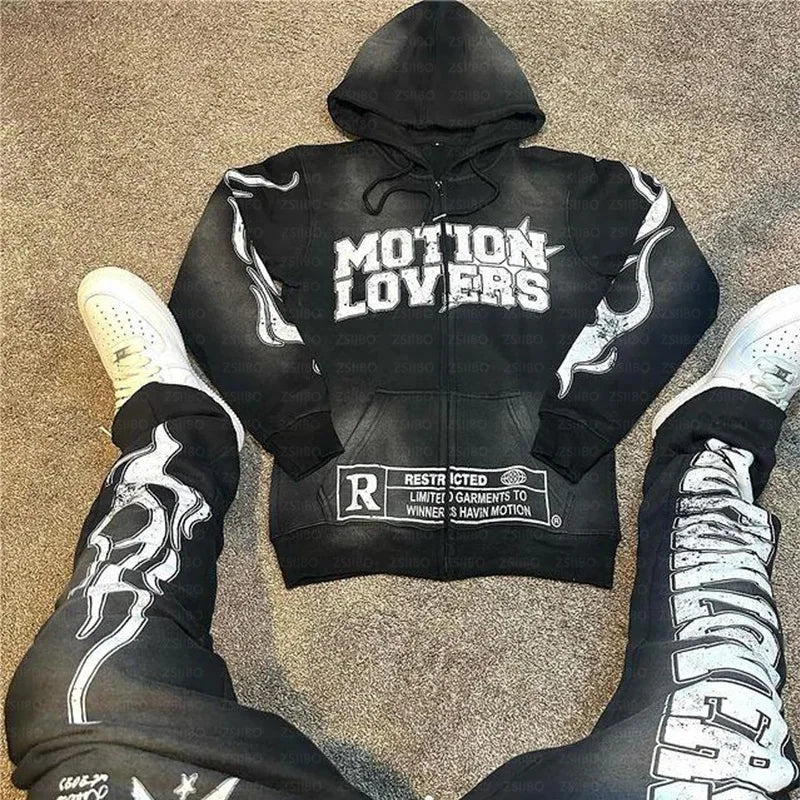 Retro Clothing Oversized Sweatshirt Hoodie with Print Artistic Unique