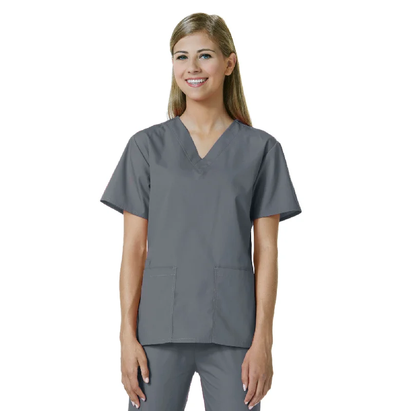 Maevn Womens V-Neck Two Pocket Scrub Top and Flare Leg Pant Set<br/>Style - 10169026<br/>Sizes XL - XXL Chic Capri Pants
