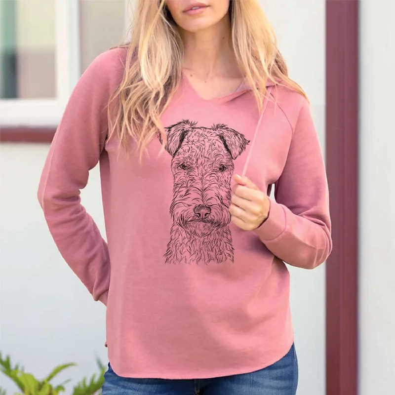 Frida the Lakeland Terrier - Cali Wave Hooded Sweatshirt Hoodie with Hem Drawcord Adjustable Customizable Frida the Lakeland Terrier - Cali Wave Hooded Sweatshirt Hoodie with Hem Drawcord Adjustable Customizable