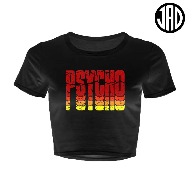 Psycho Retro - Women's Crop Top Seamless Knitted Crochet