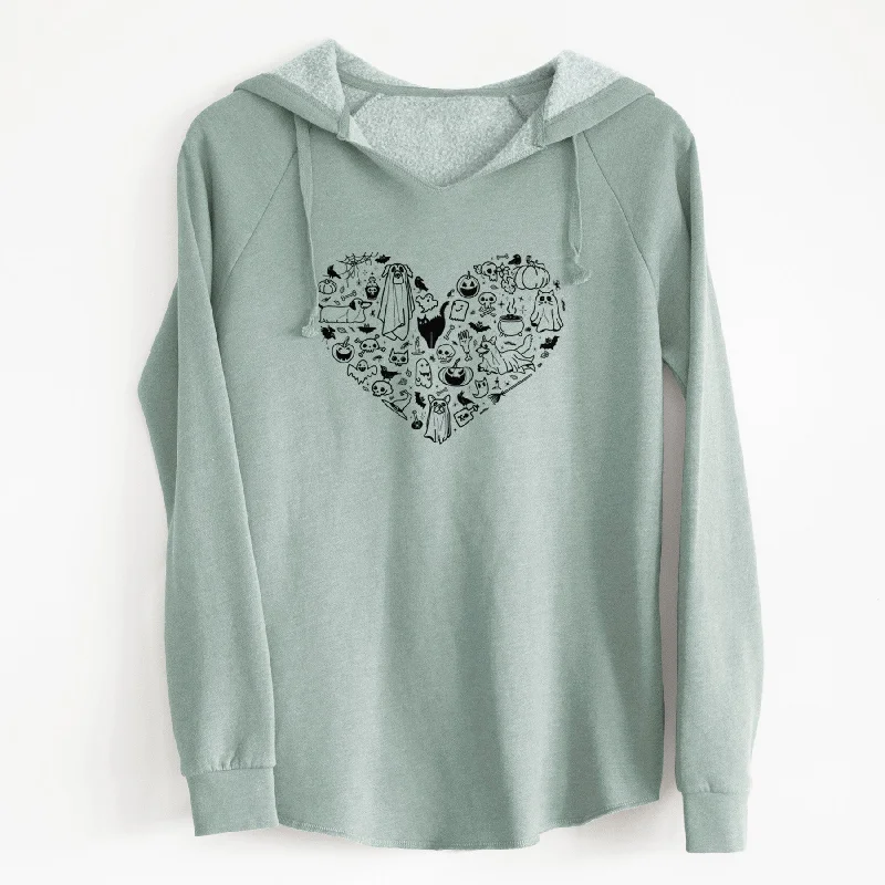 Halloween Heart - Cali Wave Hooded Sweatshirt Hoodie with Full-Zip Functional Layering Halloween Heart - Cali Wave Hooded Sweatshirt Hoodie with Full-Zip Functional Layering