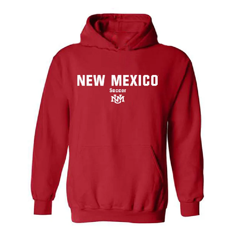 New Mexico - NCAA Women's Soccer : Ayla Dils - Classic Shersey Hooded Sweatshirt Hoodie with Zipper Placket Modern Functional New Mexico - NCAA Women's Soccer : Ayla Dils - Classic Shersey Hooded Sweatshirt Hoodie with Zipper Placket Modern Functional