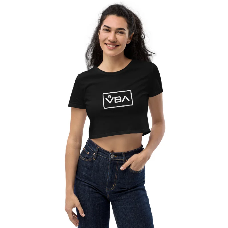 VBAmerica VBA Organic Crop Top Notch Collar Peter Pan Collar Cowl Neck