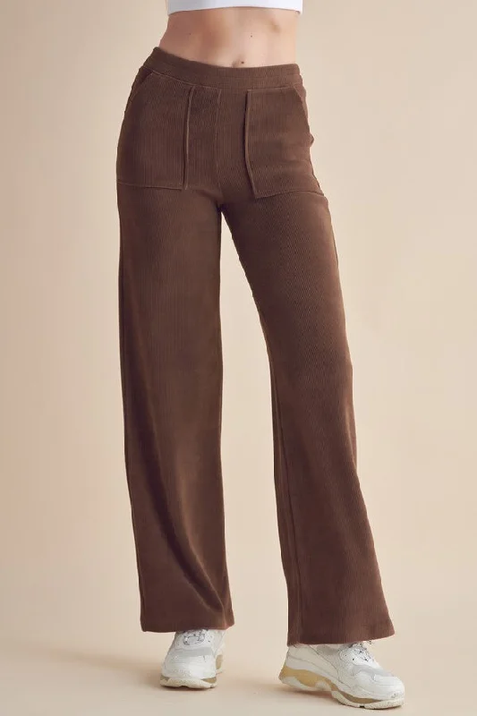 Women’s Wide-Leg Corduroy Pants Soft Stretch Trousers