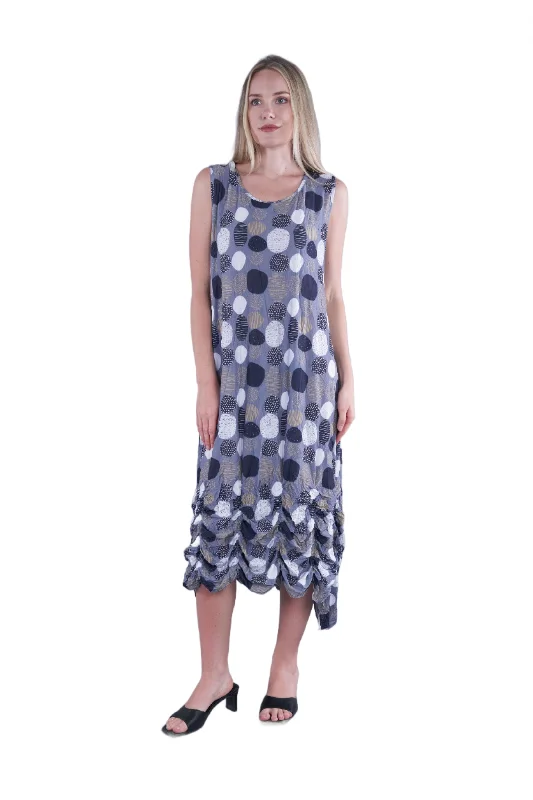 Shana 24076GY Grey Crushed Bubble Dress Tunics Leisure comfortable