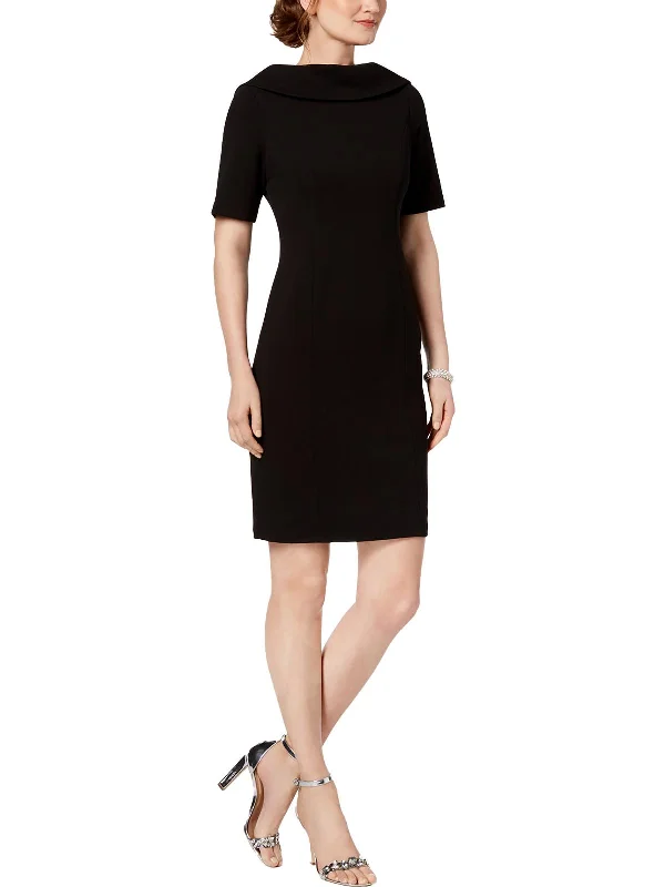 Womens Panel Midi Cocktail and Party Dress High-Low Hemline Casual