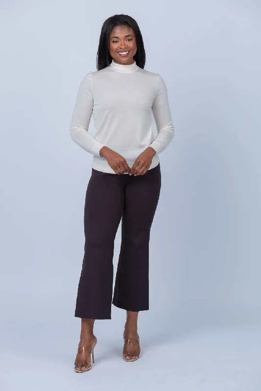 Theory Cropped Kick Pant in Mink Chic Black Leggings