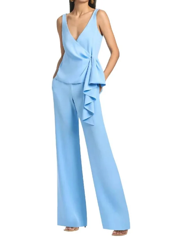 Rowen Pant In Chambray Blue Elegant Trouser Pants