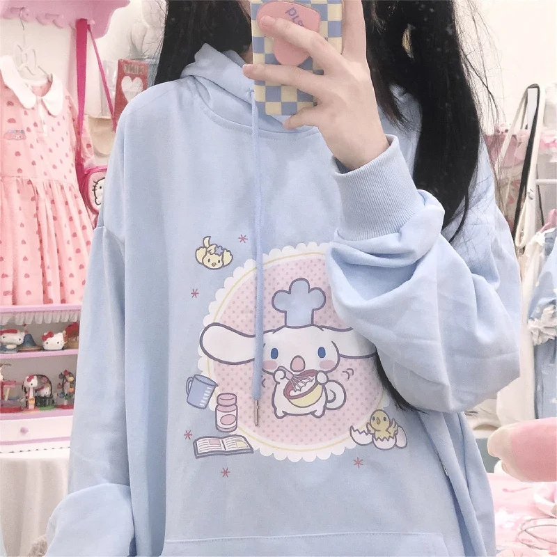Cinnamoroll Cake Hoodie Hoodie with Full-Zip Functional Layering