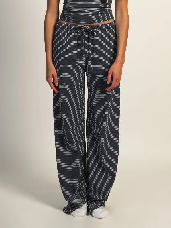 HARLOW SUNNI JERSEY STRIPED PANT - INDIGO Classic Straight Pants