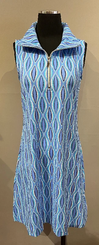 Lulu-B DTBL Sleeveless Zip-Up Swing Dress Tunics Yoga stretchy