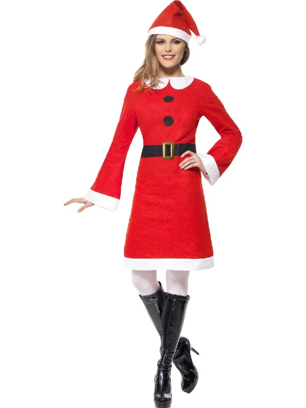 Ladies Christmas Miss Santa Claus Fancy Dress Costume