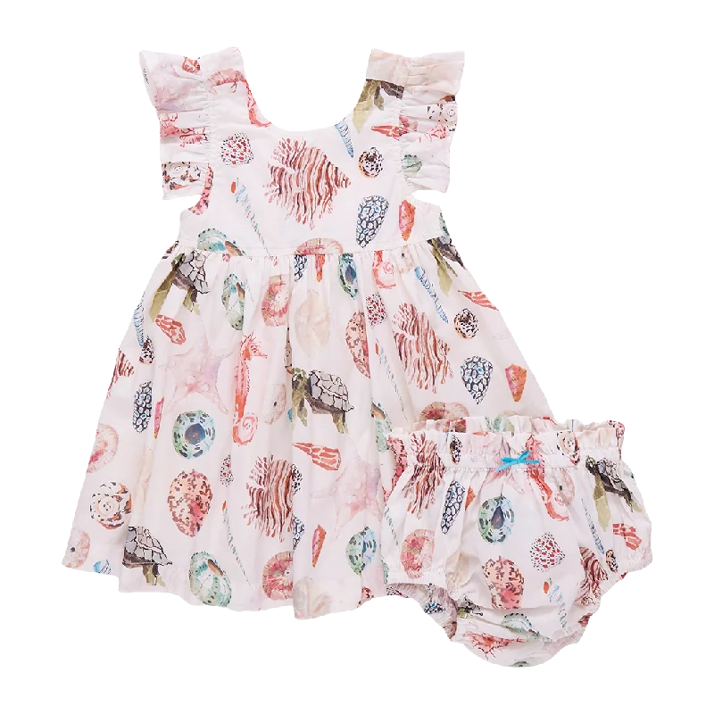Baby Girls Liv Dress Set | Watercolor Shells