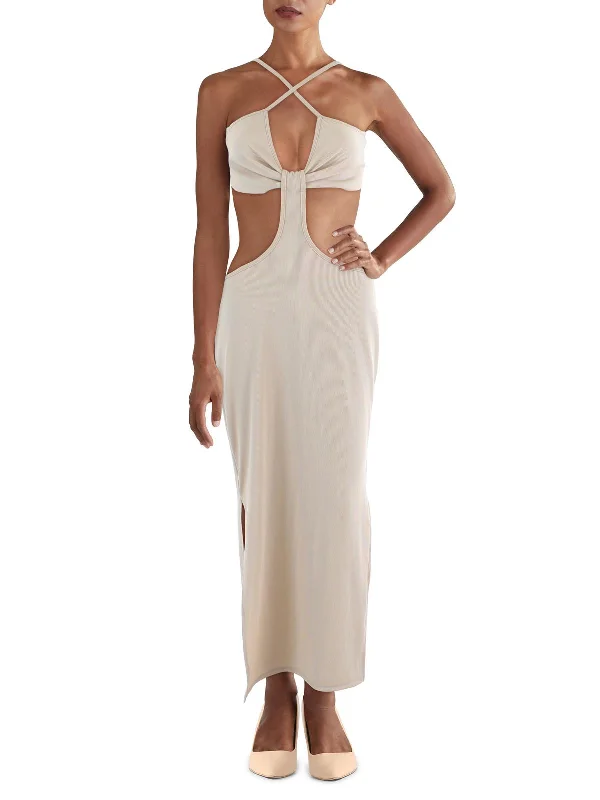 Juniors Womens Sleeveless Cut-Out Cocktail and Party Dress Tunics Modern contemporary