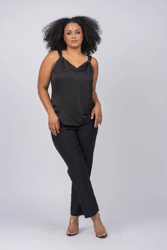 Nic+Zoe 28" Ankle Pant in Black Onyx Fashionable Work Pants