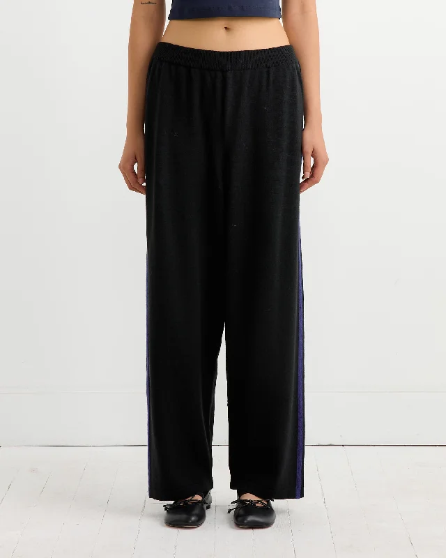 Merino Wool Pant in Black Stylish Paperbag Waist Pants