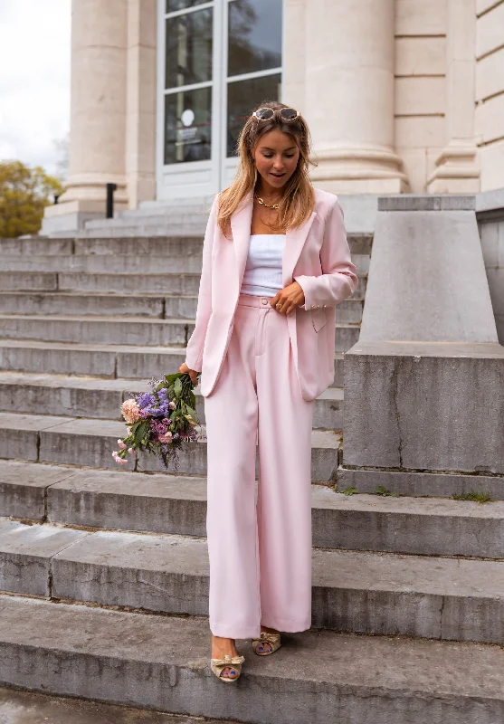 Powder Pink Harmonie Pants Fashionable Work Pants