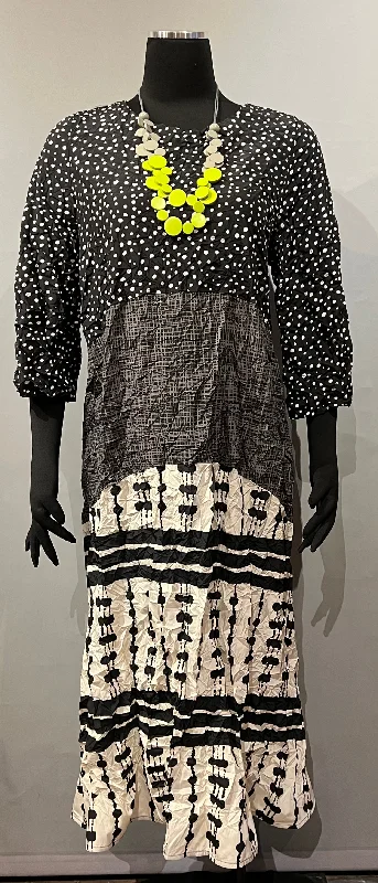 Moonlight D3948 Mixed Pattern Crinkle Dress Tunics Satin smooth