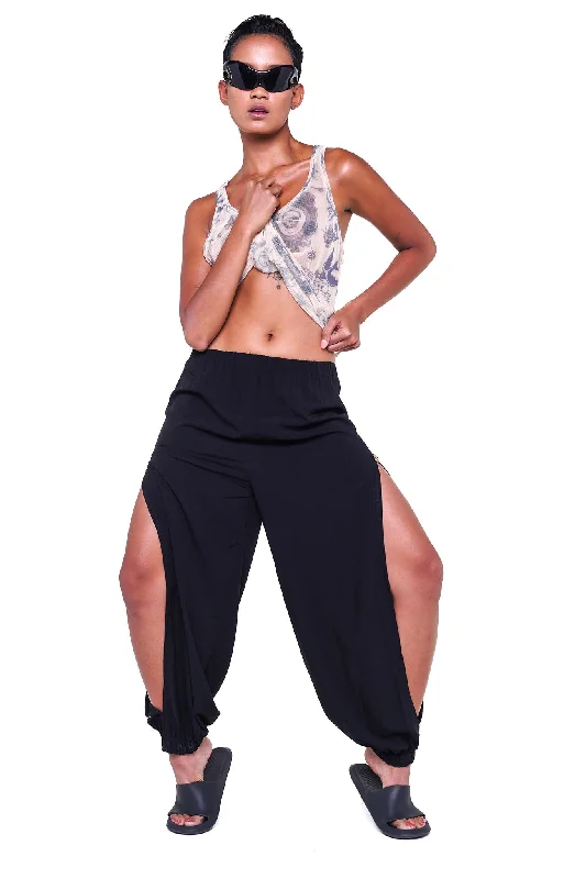 SKY HAREM PANTS - BLACK Comfortable Jogger Trousers