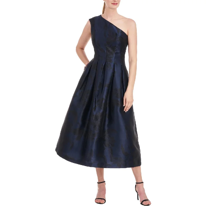 Carlan Womens Metallic Midi Cocktail And Party Dress Halter Neckline Beach