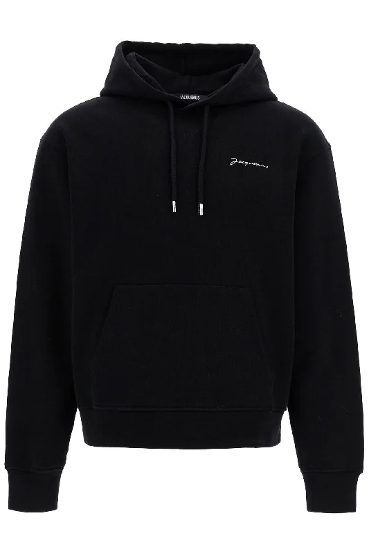 'le sweatshirt brode' hoodie 245JS310 2120 BLACK Hoodie with Back Slit Movement Comfort 'le sweatshirt brode' hoodie 245JS310 2120 BLACK Hoodie with Back Slit Movement Comfort