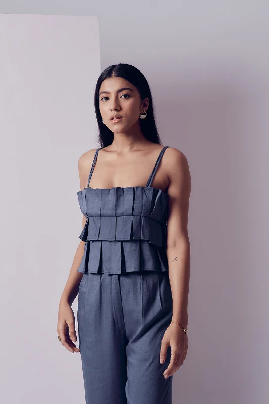 Snow Crop Top - Blue Lagoon Cozy Warm Stylish