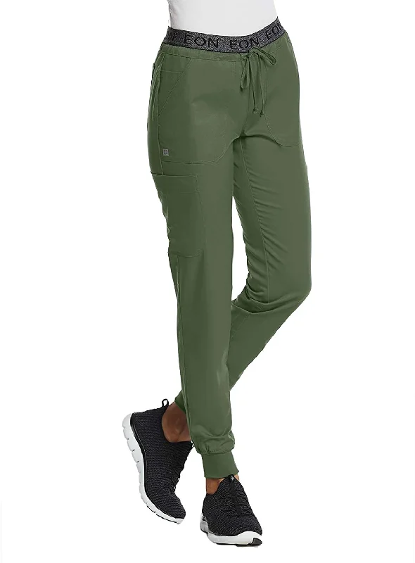 Maevn Women's Jogger Pants 7378 Eon Sport Full Elastic Waist Sizes  XS to 3XL Stylish Casual Pants