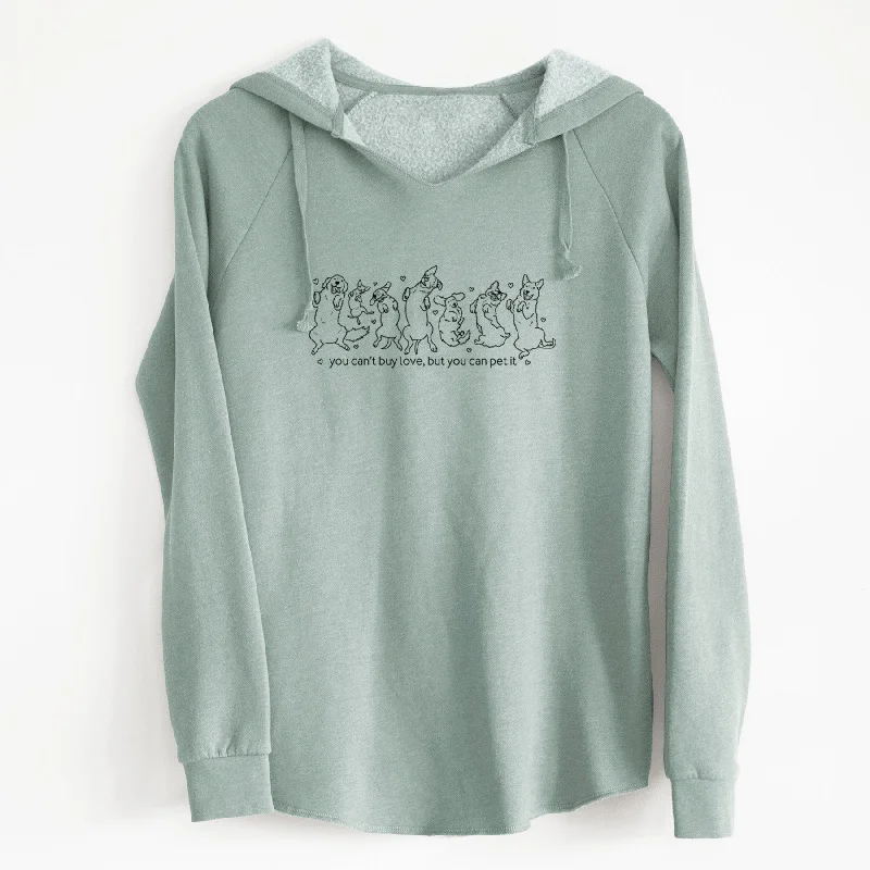 You Can't Buy Love but You Can Pet It - Cali Wave Hooded Sweatshirt Hoodie with High-Low Hem Asymmetrical Trendy You Can't Buy Love but You Can Pet It - Cali Wave Hooded Sweatshirt Hoodie with High-Low Hem Asymmetrical Trendy