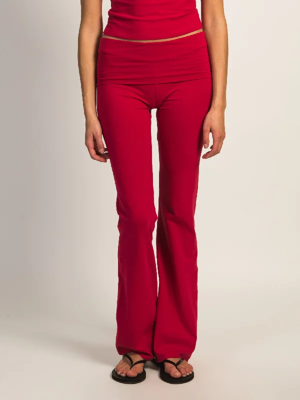 HARLOW GIA FOLDOVER PANT - PORT Comfortable Pleated Pants