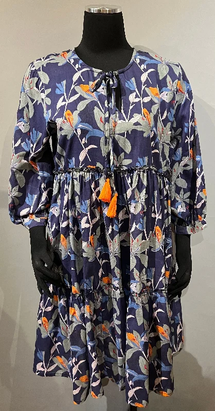 Dolma CAMBYN Navy Floral 100% Cotton Camby Dress Tunics Hiking breathable