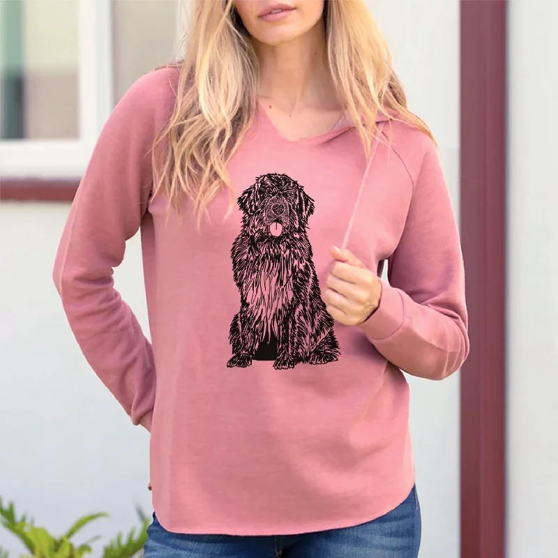 Doodled Newfoundland - Cali Wave Hooded Sweatshirt Zip Hoodie Drawstring Kangaroo Pocket Doodled Newfoundland - Cali Wave Hooded Sweatshirt Zip Hoodie Drawstring Kangaroo Pocket