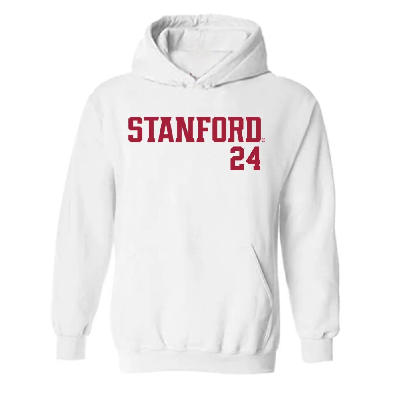 Stanford - NCAA Women's Soccer : Maryn Wolf - Classic Shersey Hooded Sweatshirt Hoodie with Frayed Bohemian Relaxed Stanford - NCAA Women's Soccer : Maryn Wolf - Classic Shersey Hooded Sweatshirt Hoodie with Frayed Bohemian Relaxed