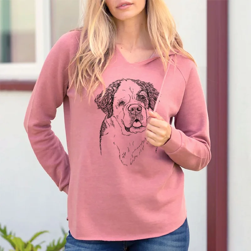 Hook the Saint Bernard - Cali Wave Hooded Sweatshirt Hoodie Dress Longline Feminine