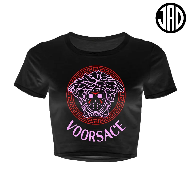 Voorsace V4 - Women's Crop Top Houndstooth Herringbone Solid